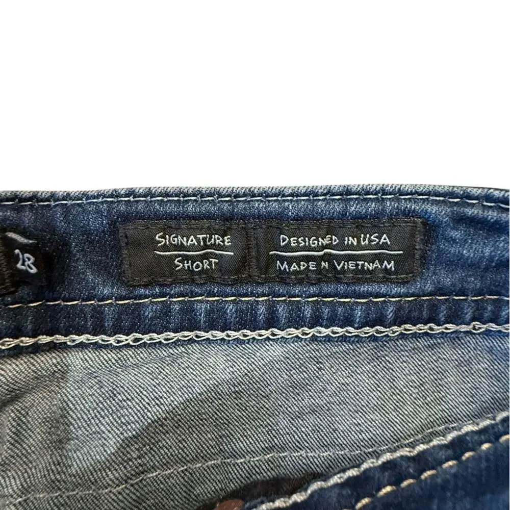 Miss Me Womens Size 28 Signature  Blue Denim Cut Off Shorts